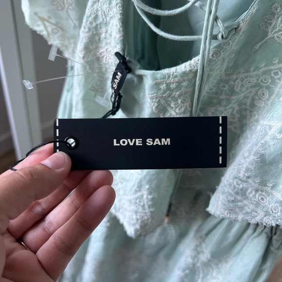 Anthropologie X Love Sam Amia Embroidered Lace-Up Maxi Dress - Picture 8 of 16